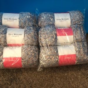 6 Skeins Isaac Mizrahi yarn silver and gold